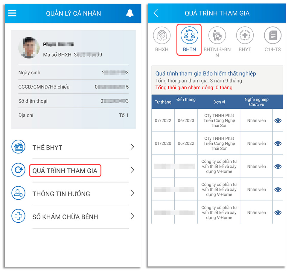 Hướng dẫn tra cứu quá trình tham gia BHTN qua VssID